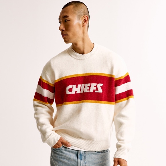 Abercrombie Men's Large Chiefs Crewneck Sweater 🏈 - Picture 1 of 10
